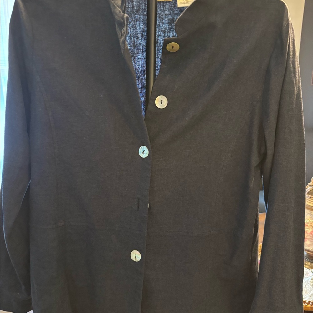 Islander navy linen Women's Blazer. Small